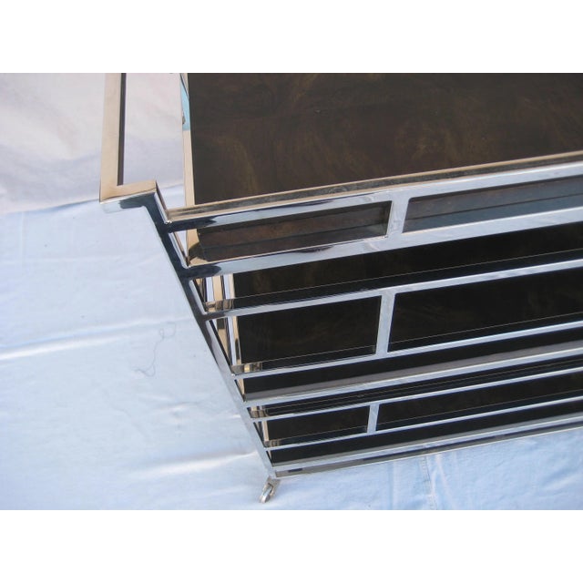 1980s Mid-Century Modern Serving or Bar Cart For Sale - Image 4 of 13