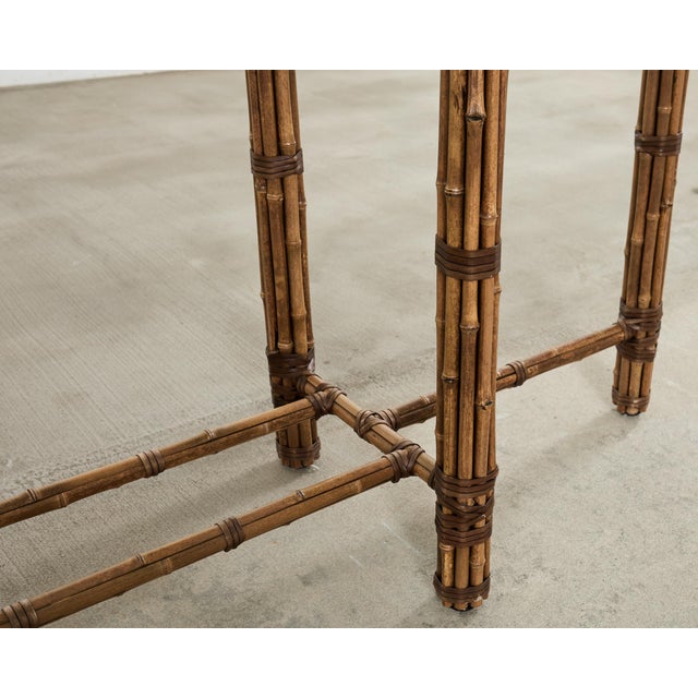 McGuire Organic Modern Bamboo Glass Console Table 8 Ft. For Sale - Image 16 of 18