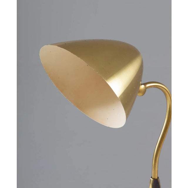 1940s Mid-Century Swedish Table Lamp in Perforated Brass from Boréns For Sale - Image 5 of 10