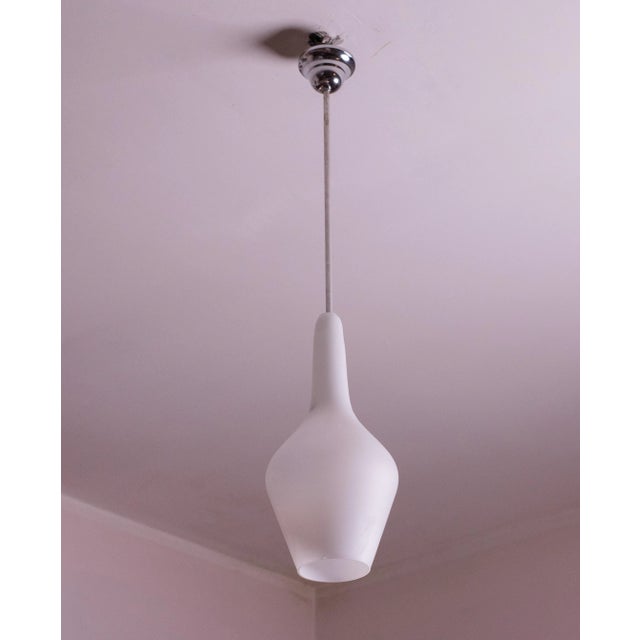 Italian Stilnovo Vintage Pendant in Opaline Glass, 1970s For Sale - Image 11 of 11