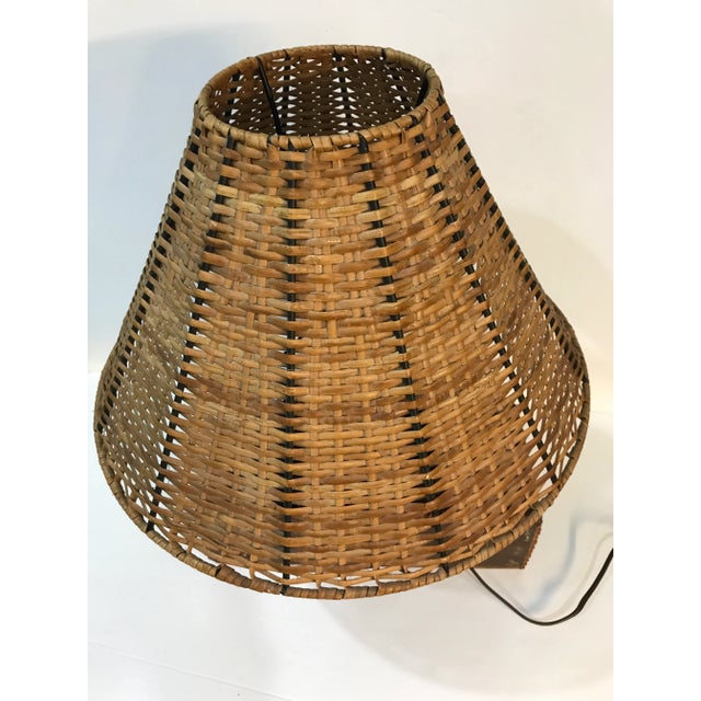 Brown Early 20th Century Tramp Art Lamp With Water Pump/Trough/Drawer With Shade For Sale - Image 8 of 12