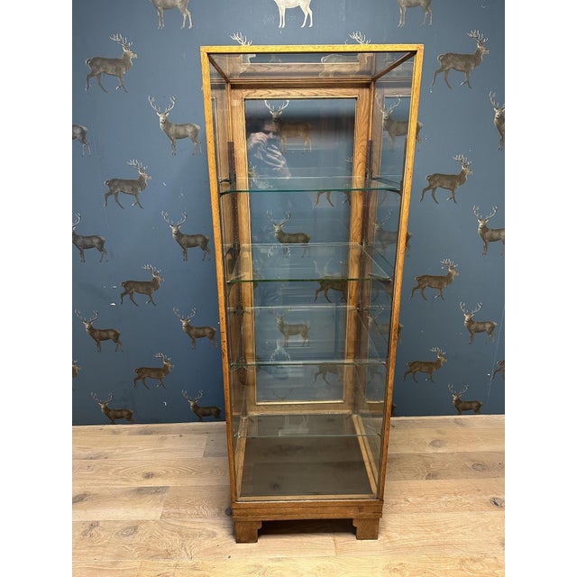 Tan Art Deco Display Cabinet, 1920s For Sale - Image 8 of 9