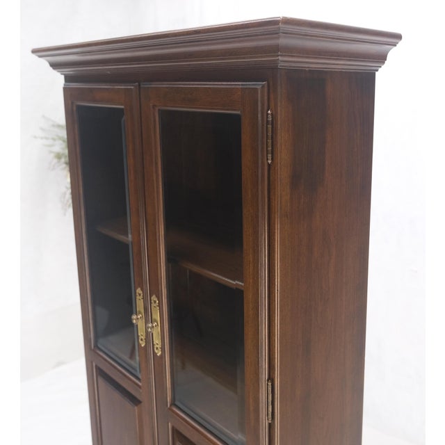 Narrow 30" Wide 4 Drawers Slant Front Secretary Desk w/ Glass Doors Bookcase For Sale - Image 13 of 13