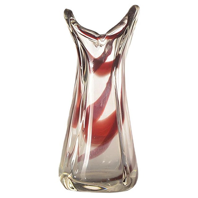 Italian Red Murano Glass Vase, 1980s For Sale - Image 6 of 6