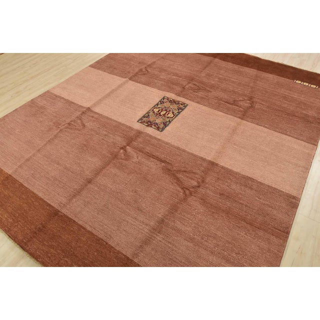 Contemporary Gabbeh Rug 8’2” X 10′ Brown Wool Contemporary Hand-Knotted Oriental Carpet For Sale - Image 3 of 15