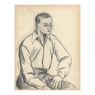 1930s Grace Spoingberg Portrait Drawing of a Man For Sale