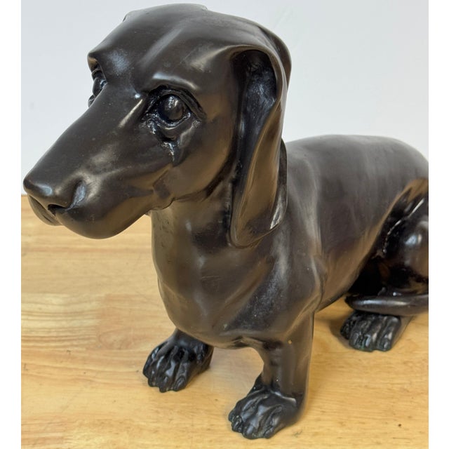 Late 20th Century French School Patinated Bronze of a Resting Dachshund For Sale - Image 5 of 8