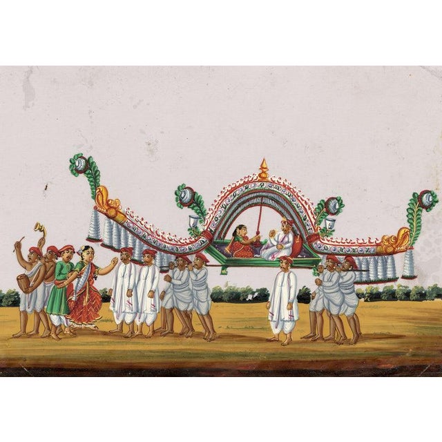 An original Indian Company School gouache painting c.1850 – Marriage Procession.A fantastically vivid Indian gouache...