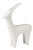 Minimalist Matte White Antelope Sculpture – Modern Ceramic Decorative Object For Sale