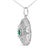 Haus of Brilliance Sterling Silver Lab Grown Emerald and Diamond Sunburst Medallion Pendant Necklace For Sale - Image 4 of 4