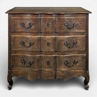 Louis XV Neo-Rustic Oak Crossbow Chest of Drawers For Sale