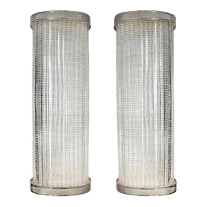 Overscale Laudarte Srl, Italy, Murano Glass Sconces With Nickel Finish, Pair