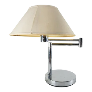 Mid-Century Modern Chrome Plated Cantilever Table Lamp After Walter Von Nessen