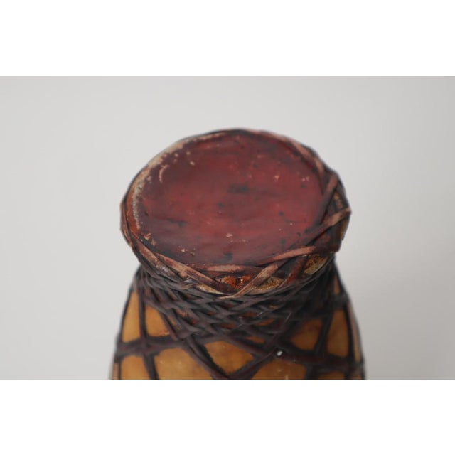 Black Antique Bamboo Braided Awaji Pottery Vase, Japan, 1900s For Sale - Image 8 of 10