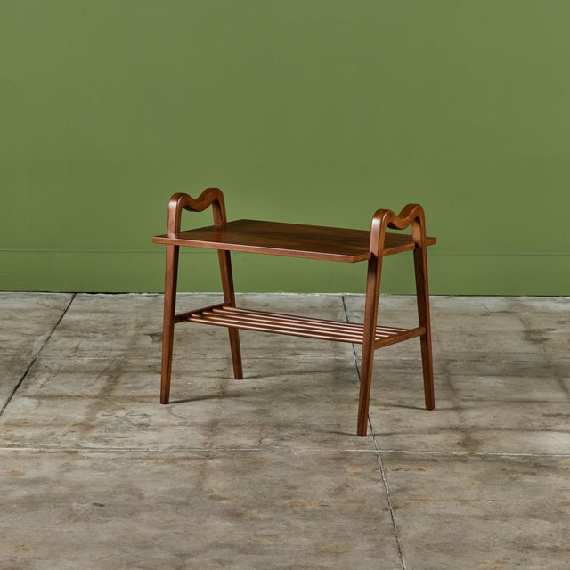 Wood Ico Parisi Style Two-Tier Side Table For Sale - Image 7 of 12