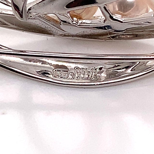 Traditional 1990s Mikimoto Estate Akoya Pearl Brooch Pin Sterling Silver For Sale - Image 3 of 8
