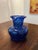 Mid 20th Century Vintage Hand-Blown Cobalt Blue Glass Pitcher With Matching Saucer For Sale - Image 5 of 9