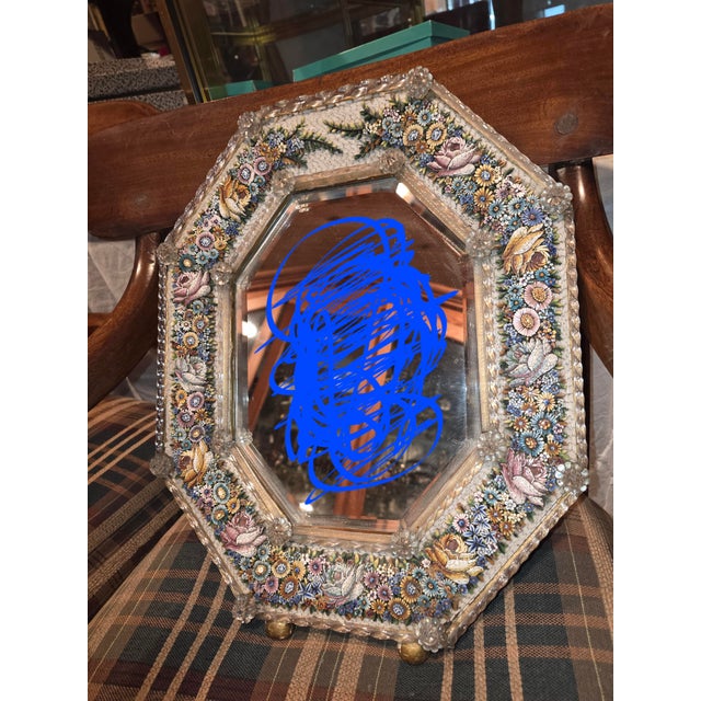 Antique Micromosaic Mirror From Italy For Sale - Image 13 of 15