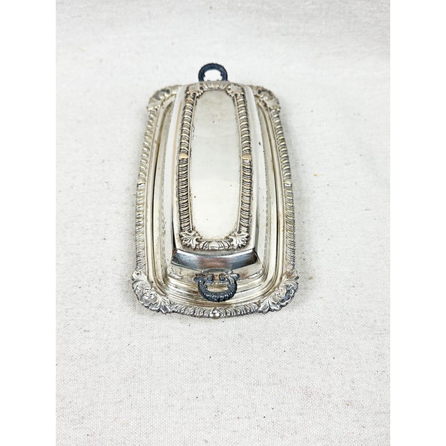 Traditional Vintage Silver Plated Butter Dish For Sale - Image 3 of 6