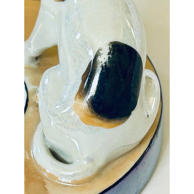 Amber Japanese Lusterware Jack Russell Terrier Catchall For Sale - Image 8 of 10