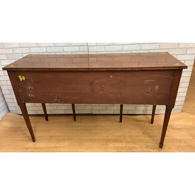 Brown Antique Federal Style Mahogany Inlaid Spade Foot Sideboard For Sale - Image 8 of 8
