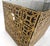 Mid 20th Century Decorative Brass Pattern Shaped Cube Base Side Table w/ Smoke Mirrored Top MINT For Sale - Image 5 of 13