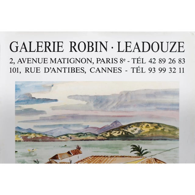 1960's French Exhibition Poster - Yves Brayer, Aquarelles Et Monotypes - Galerie Robin-Leadouze For Sale - Image 4 of 6