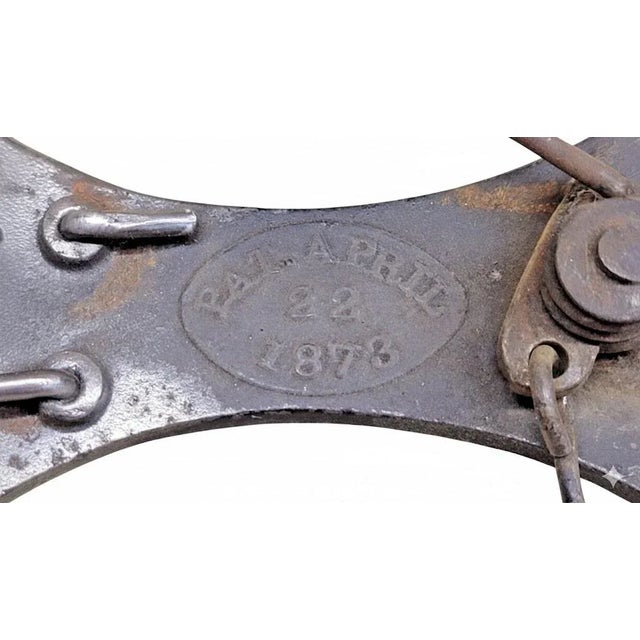 A handsome Victorian brass pull-cord bell, patented April 22, 1873, with a beautiful aged finish and mellow tone. Often...