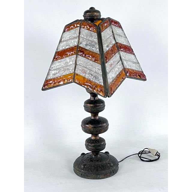 Great vintage condition with normale trace of age and use for this table lamp produced by Longobard and made from thick...