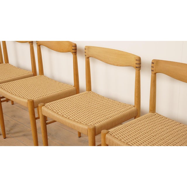 Vintage Oak Dining Chairs by H.W. Klein for Bramin, 1950s, Set of 6 For Sale - Image 9 of 16