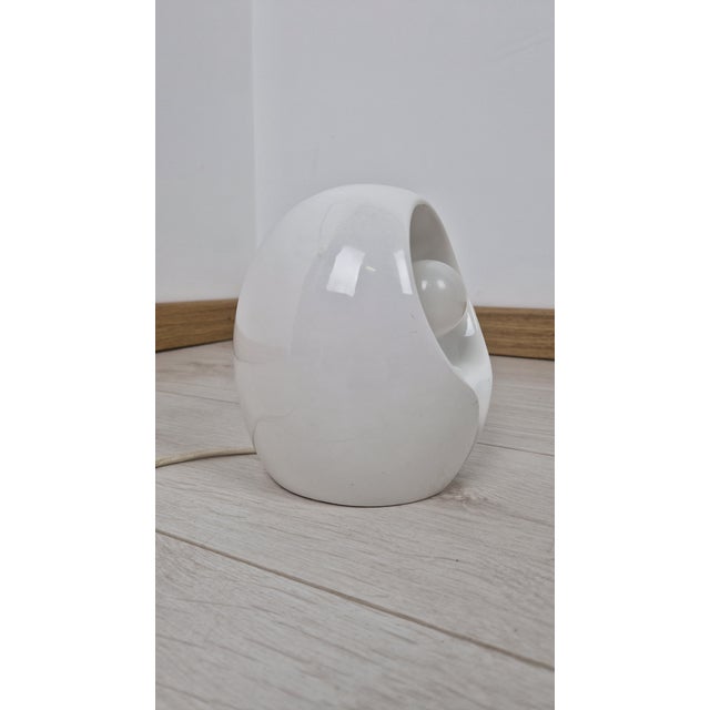1970s White Ceramic Tordella Table Lamp by Valerio Sacchetti for Sirrah, 1970s For Sale - Image 5 of 13