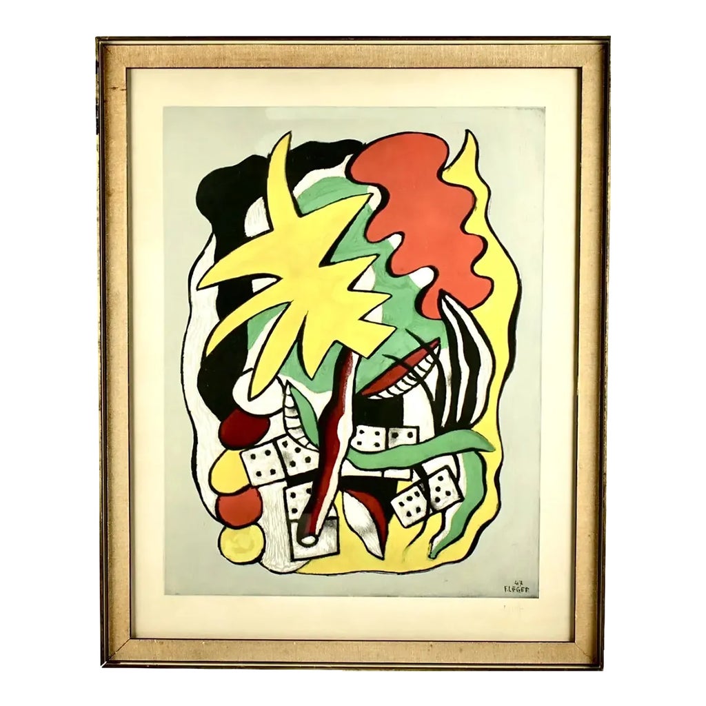 Fernand Leger Composition Aux Dominos Lithograph | Chairish
