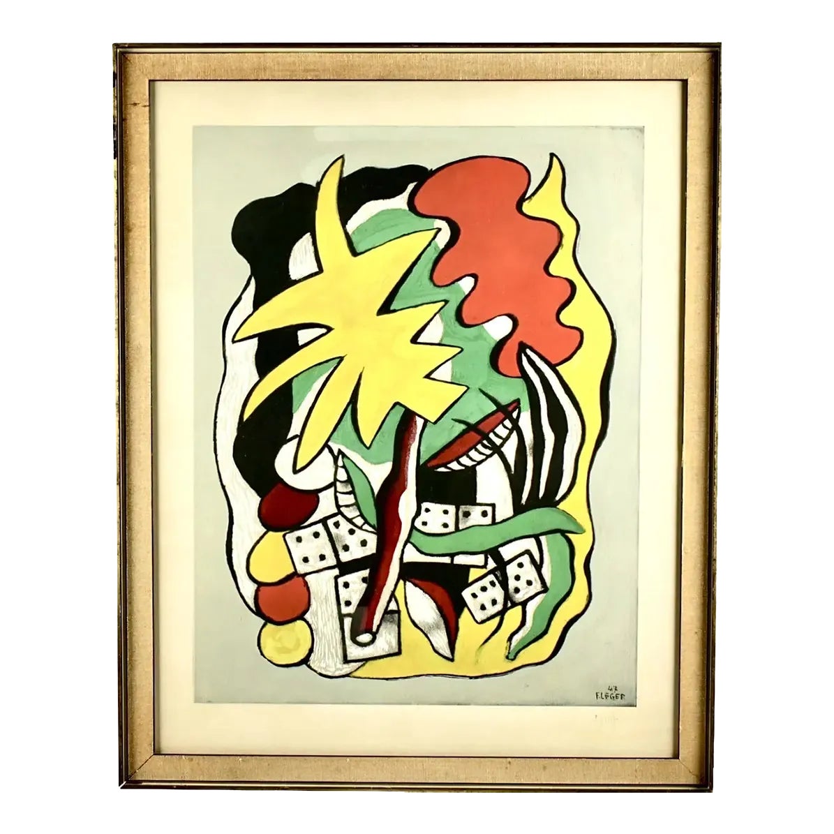 Fernand Leger Composition Aux Dominos Lithograph | Chairish