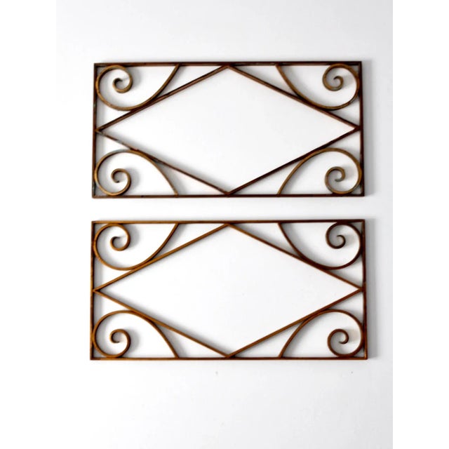 Antique Brass Architecural Panels - A Pair For Sale - Image 6 of 11