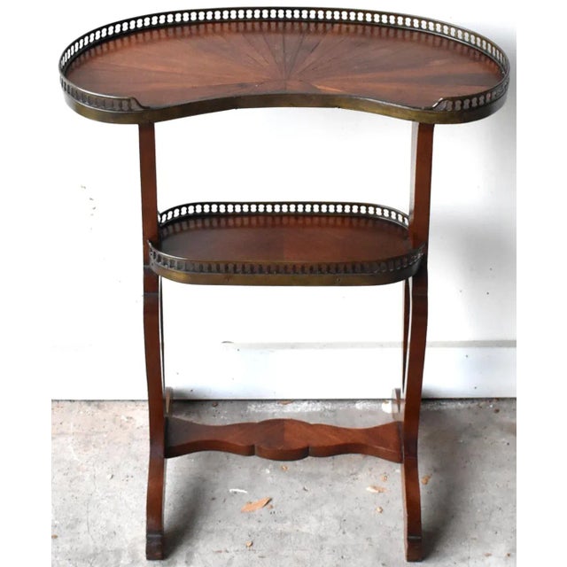 Antique French Rognon Parquetry & Galleried Side Table For Sale - Image 10 of 10