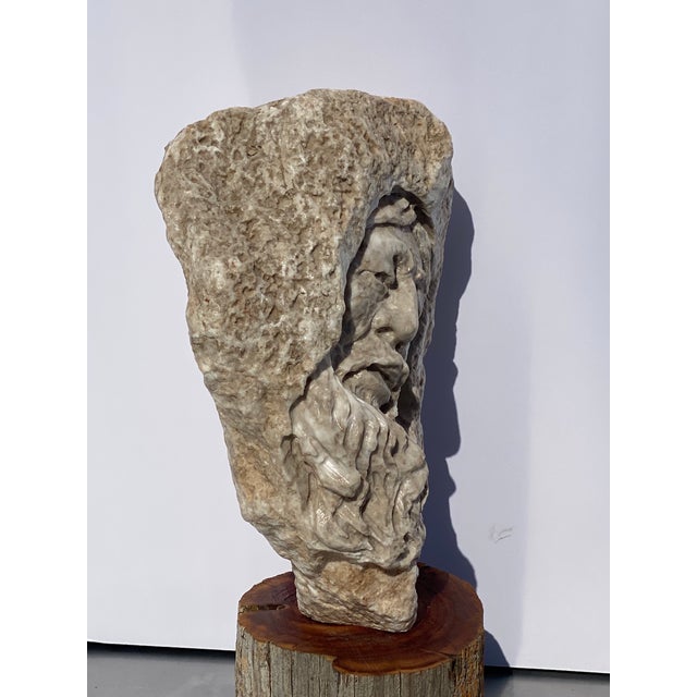 Wood Mid 20th Century Erickson Native American Sculpture on a Solid Wood Base For Sale - Image 7 of 13