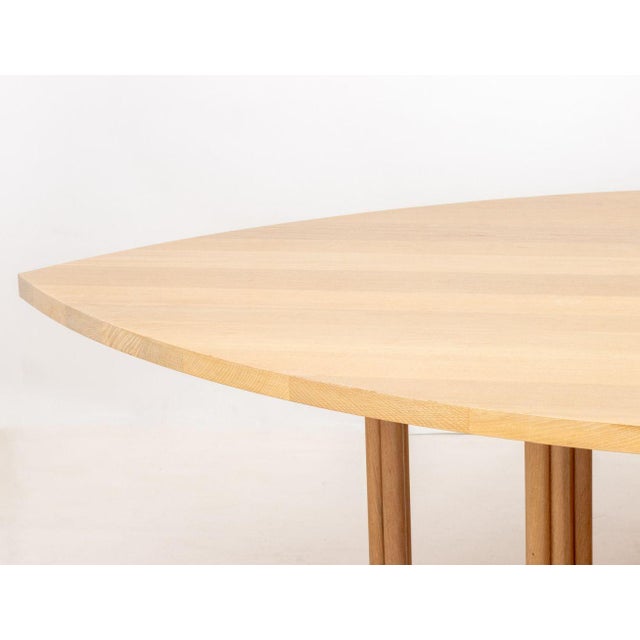 Contemporary Contemporary Pointed Oval Blonde Wood Dining Table For Sale - Image 3 of 8