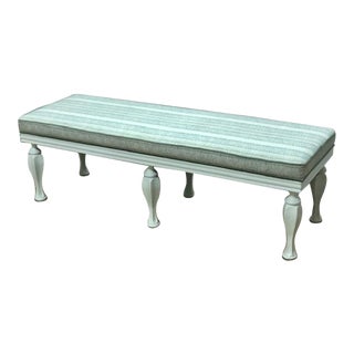Gustavian Style Contemporary Upholstered Bench For Sale