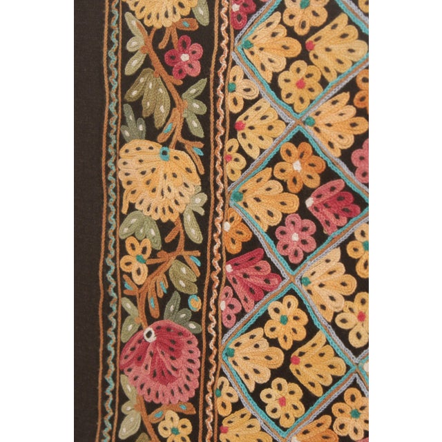 Kashmiri Style Hand Embroidered Crewel Framed Textile For Sale - Image 11 of 12
