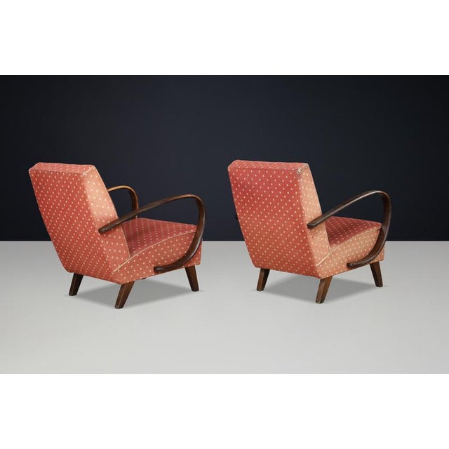 Wood Bentwood Lounge Chairs by Jindřich Halabala, Czechoslovakia, 1940s, Set of 2 For Sale - Image 7 of 17