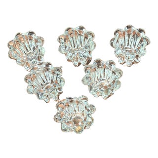 Mid-Century Modern French Glass Candleholders, 1970s, Set of 6 For Sale