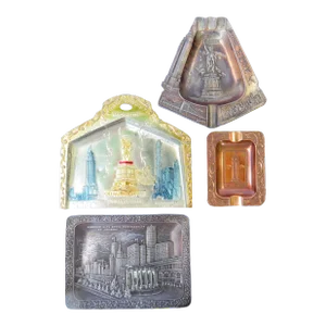 New York & Chicago Souvenir Metalware Ashtrays / Catchall Collection