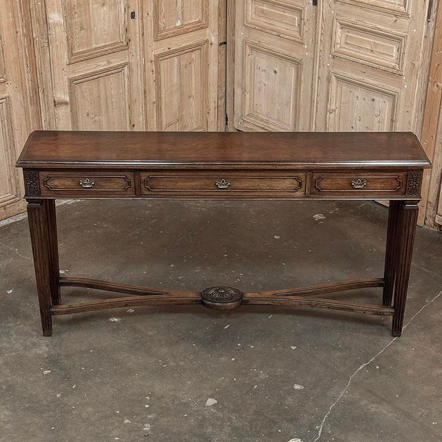 English Mahogany Neoclassical Console ~ Sofa Table For Sale - Image 16 of 18