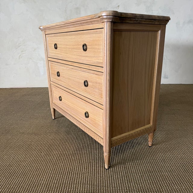 Louis 4 Drawer Commode - White Oak For Sale - Image 4 of 11