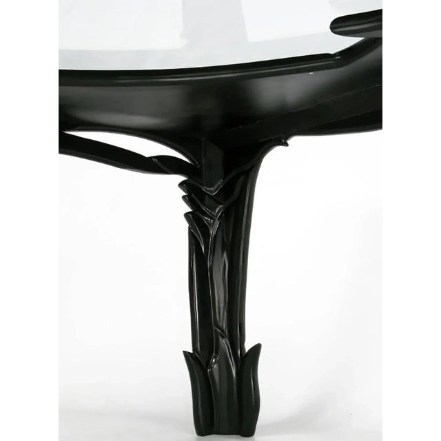 Black Phyllis Morris Carved Wood and Black Lacquer Dining Table For Sale - Image 8 of 9