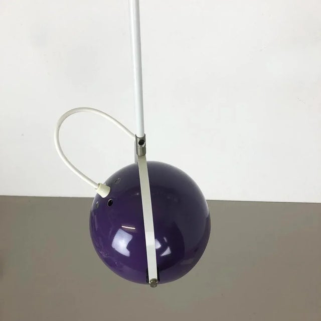 Adjustable Pop Art Hanging Light with Purple Spot in the style of Panton, Germany, 1970s For Sale - Image 6 of 13