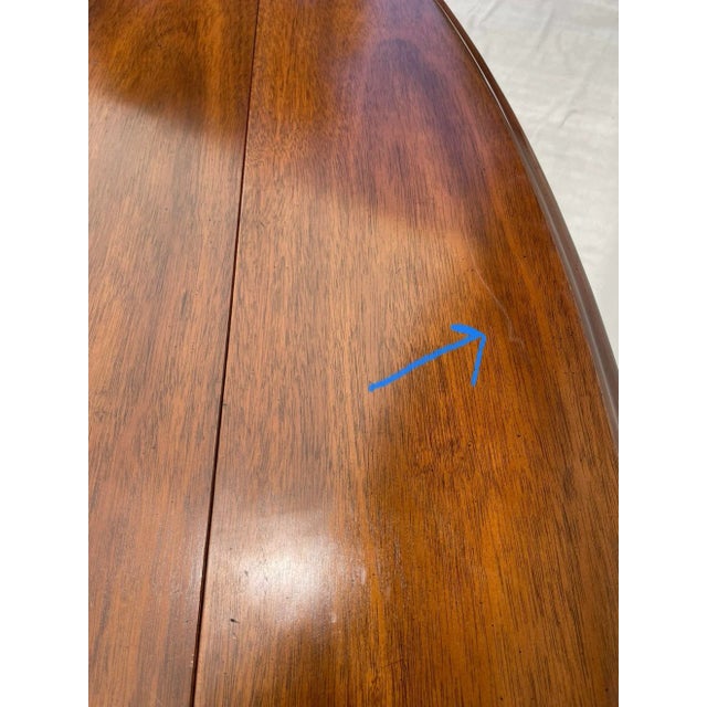 1960's Drexel Heritage Queen Anne Drop-Leaf Oval Coffee Table For Sale - Image 12 of 12