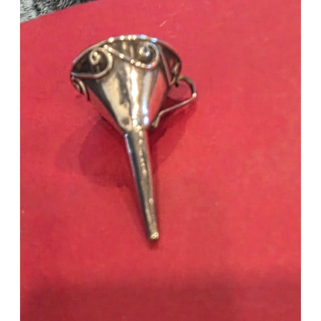 Metal Sterling Silver Perfume Funnel For Sale - Image 7 of 9