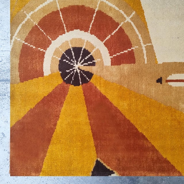 Constructivist Mechanical Futuristic Rug, France, 1950s For Sale - Image 9 of 12