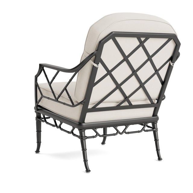 Not Yet Made - Made To Order Brown Jordan Calcutta Lounge Chair, Textured Pewter frame with Fusion Natural fabric For Sale - Image 5 of 11